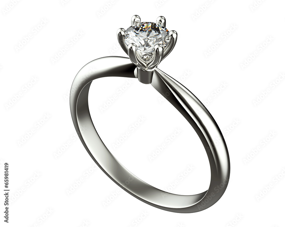 Golden Engagement Ring with Diamond. Jewelry background Golden Engagement Ring with Diamond. Jewelry background