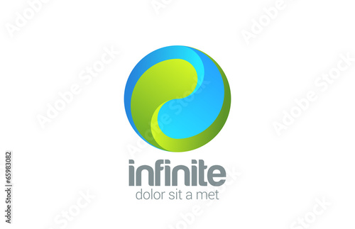 Sphere Circle looped infinity vector logo design