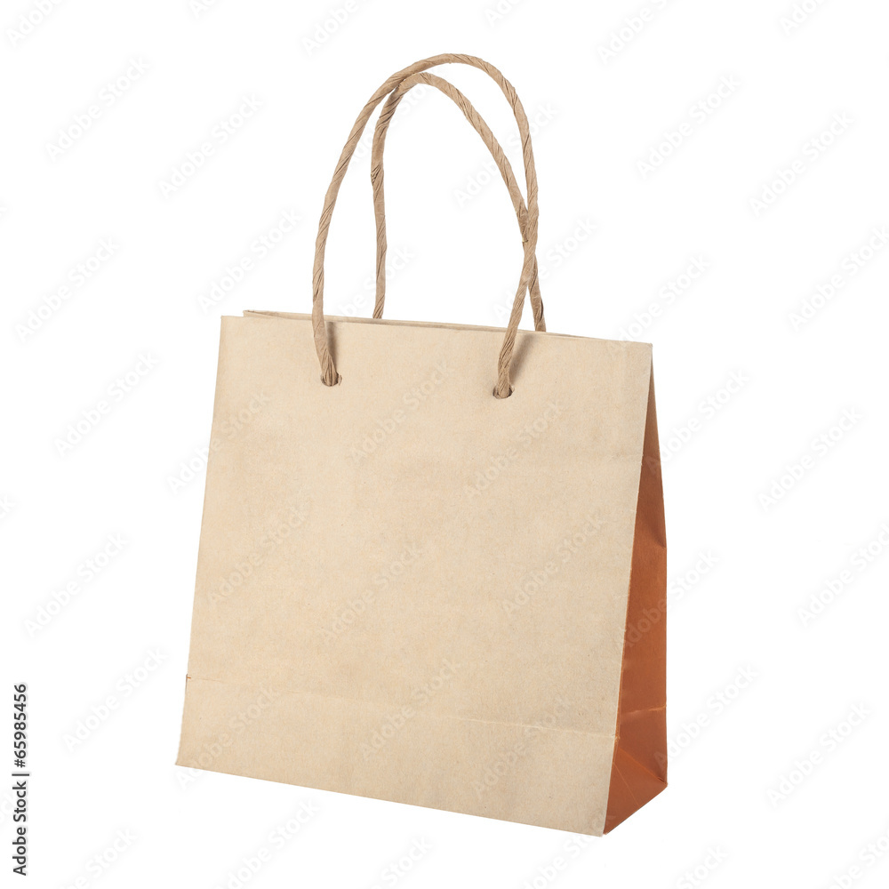 Blank brown paper bag isolated on white background Blank brown paper bag isolated on white background