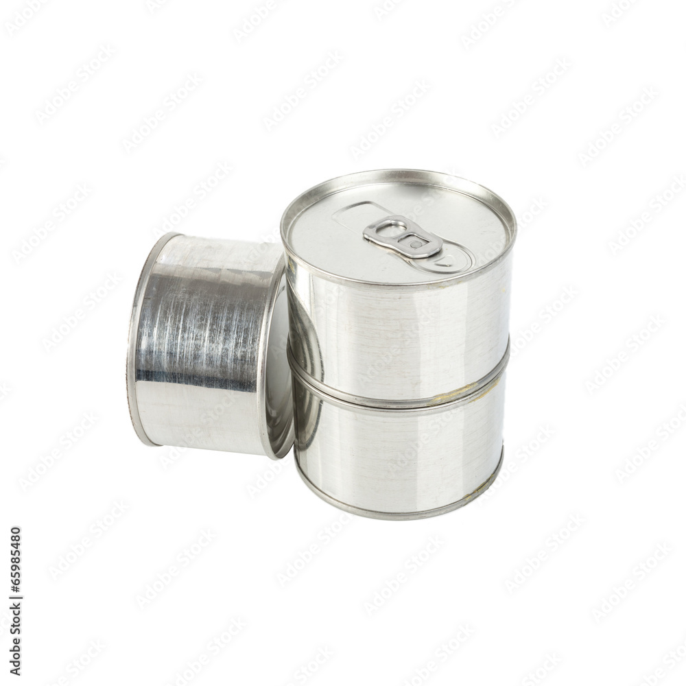 Blank aluminum can on a aluminum background Blank aluminum can on a aluminum background
