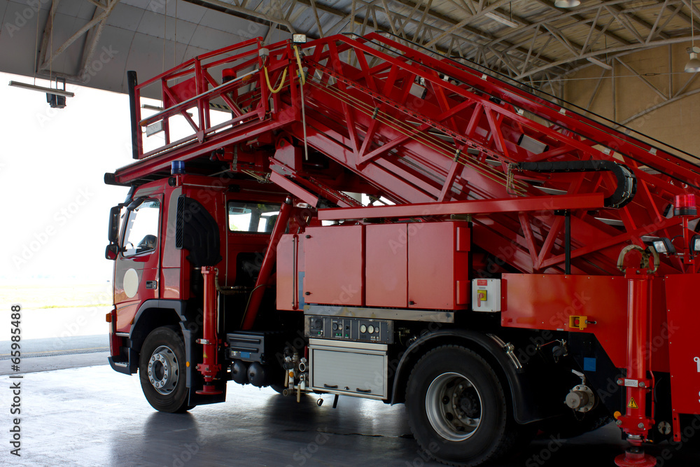 Fototapeta premium Fire truck emergency protection firefighter