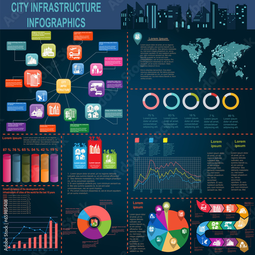 Set of elements infrastructure city, vector infographics