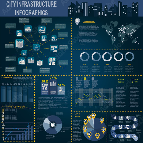 Set of elements infrastructure city, vector infographics