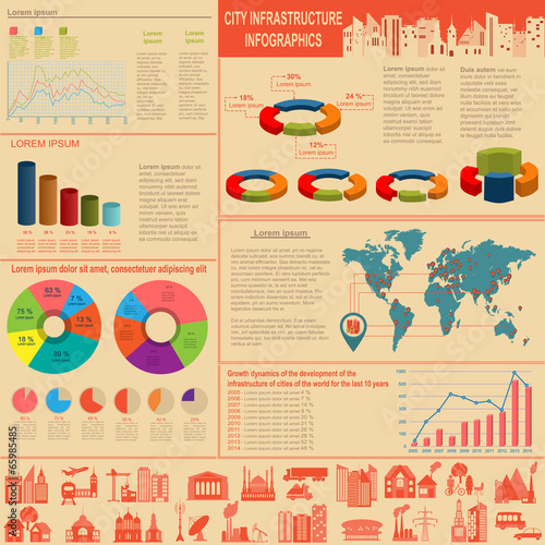 Set of elements infrastructure city, vector infographics