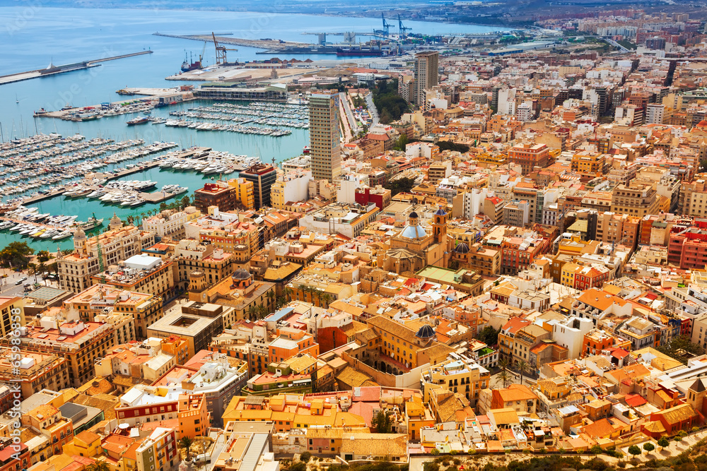 Top view of Port  in Alicante
