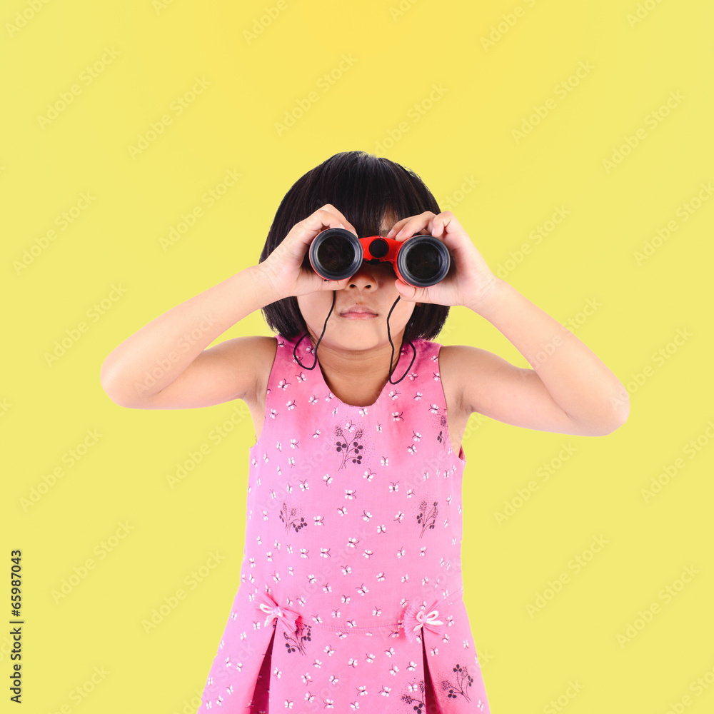Girl with binoculars Girl with binoculars