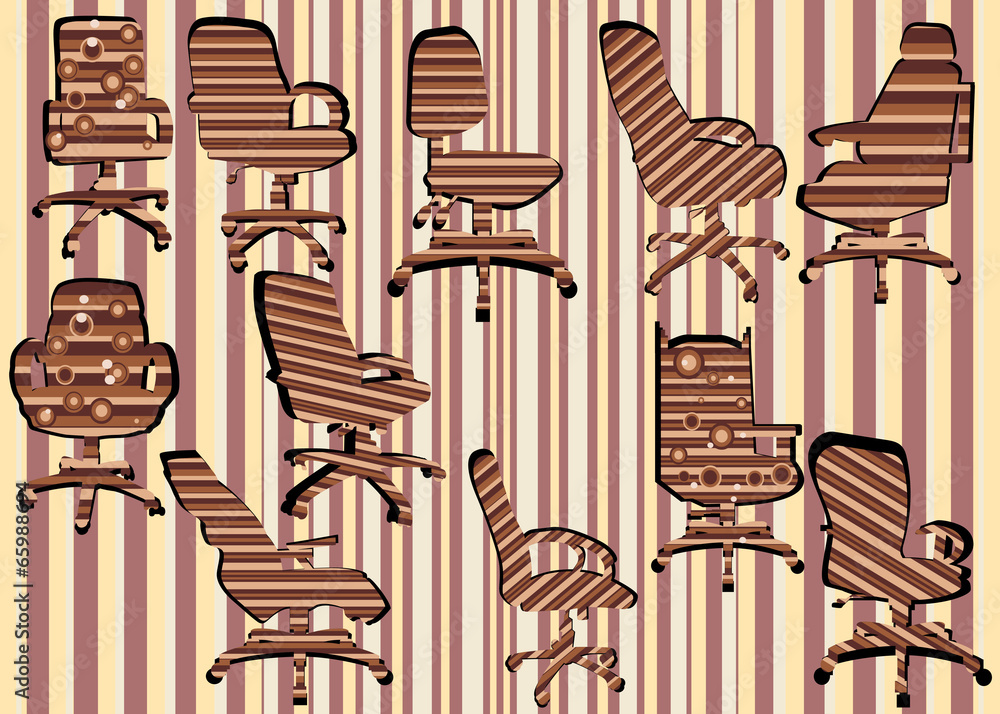 brown striped office chairs