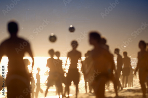 Brazilians Playing Altinho Keepy Uppy Beach Soccer Football photo