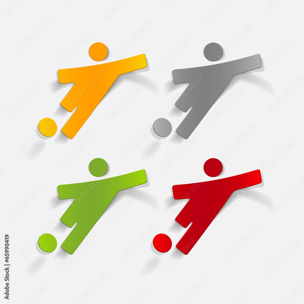 realistic design element: football player realistic design element: football player