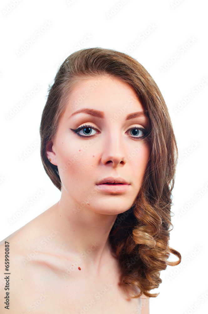 Portrait of a beautiful young woman with evening make-up Portrait of a beautiful young woman with evening make-up