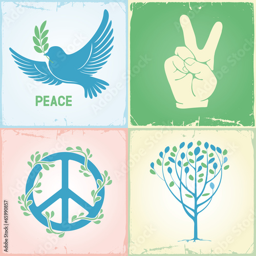Set of peace symbols