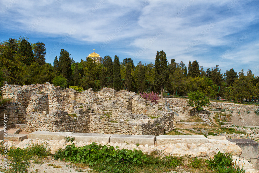 The remains of the ancient city of Chersonesus