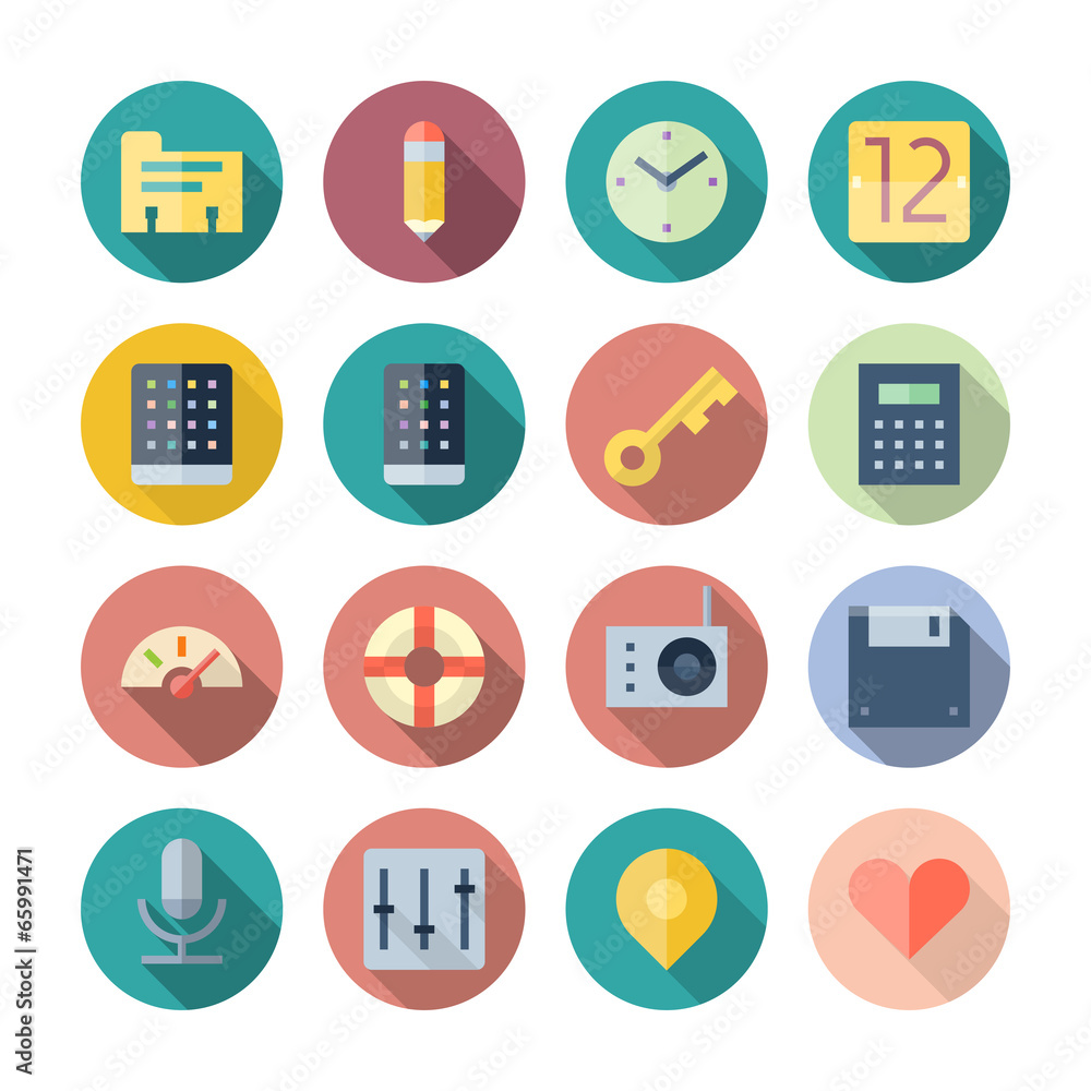 Flat Design Icons For User Interface Flat Design Icons For User Interface