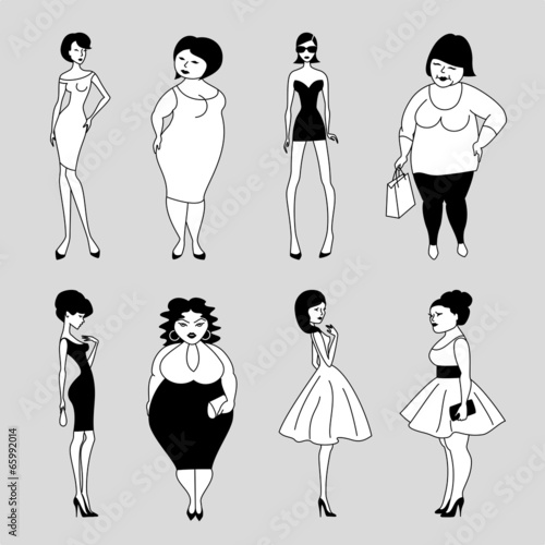 Slim and fat women