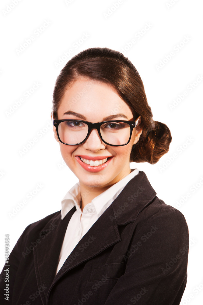close up portrait of Smiling Business woman with glasses.