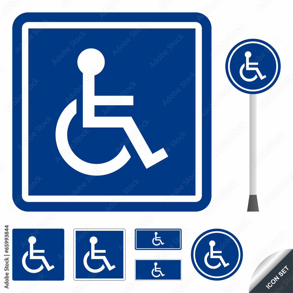 Handicap or wheelchair person icon set Handicap or wheelchair person icon set