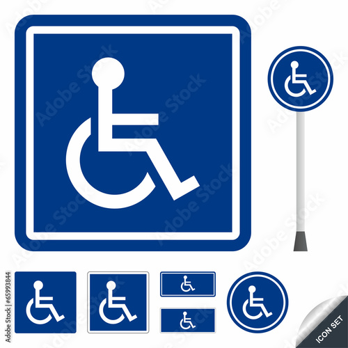 Handicap or wheelchair person icon set