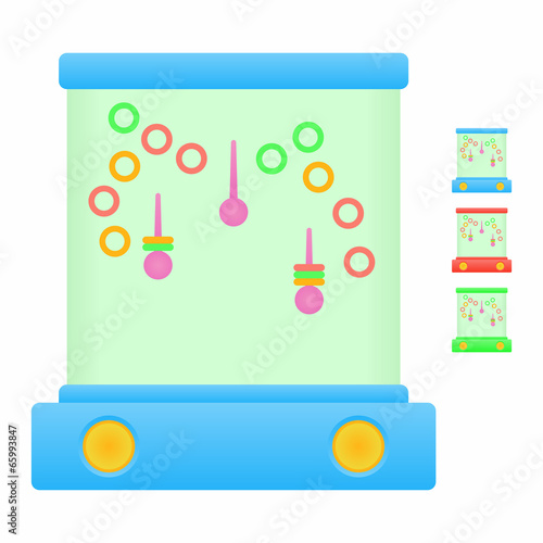 Ring toss water game icon set