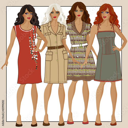 Collection of women's dresses