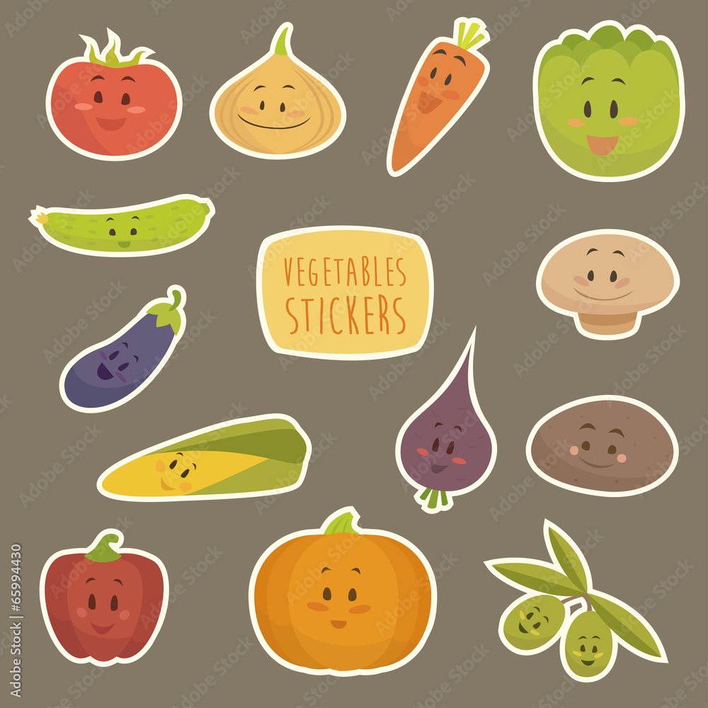 funny cartoon vegetables vector illustration, flat style funny cartoon vegetables vector illustration, flat style