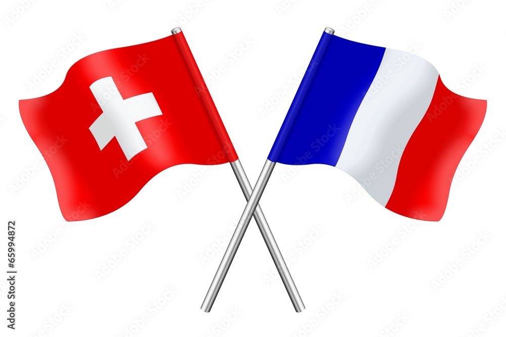 Drapeaux Suisse et France Stock Illustration Adobe Stock