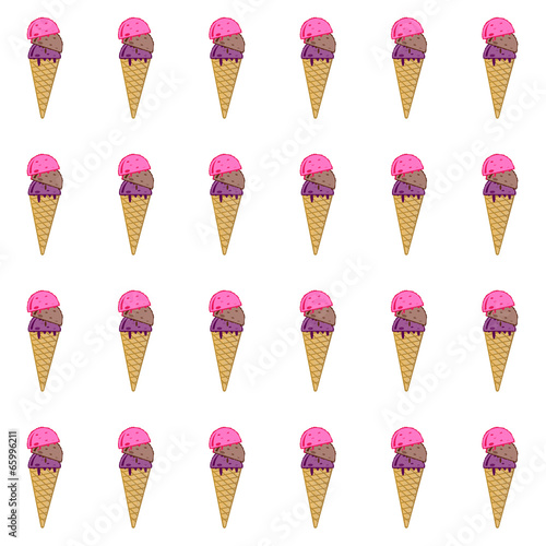 Background with pattern of ice-creams
