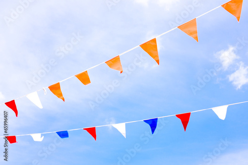 Fotografie, Tablou Orange flags, celebrating kingsday in the Netherlands