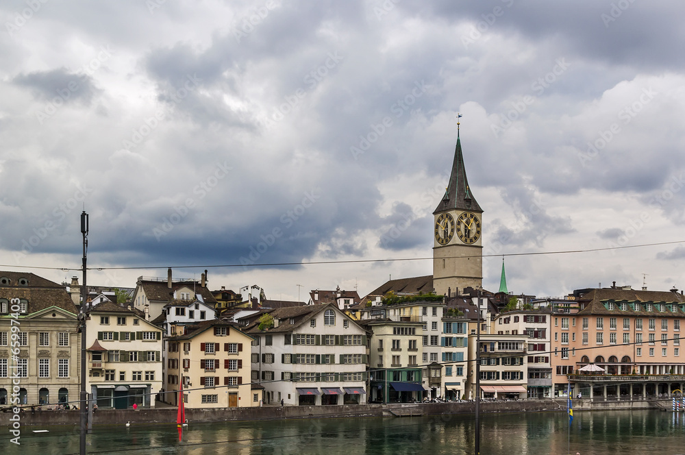 Fototapeta premium St. Peter church, Zürich