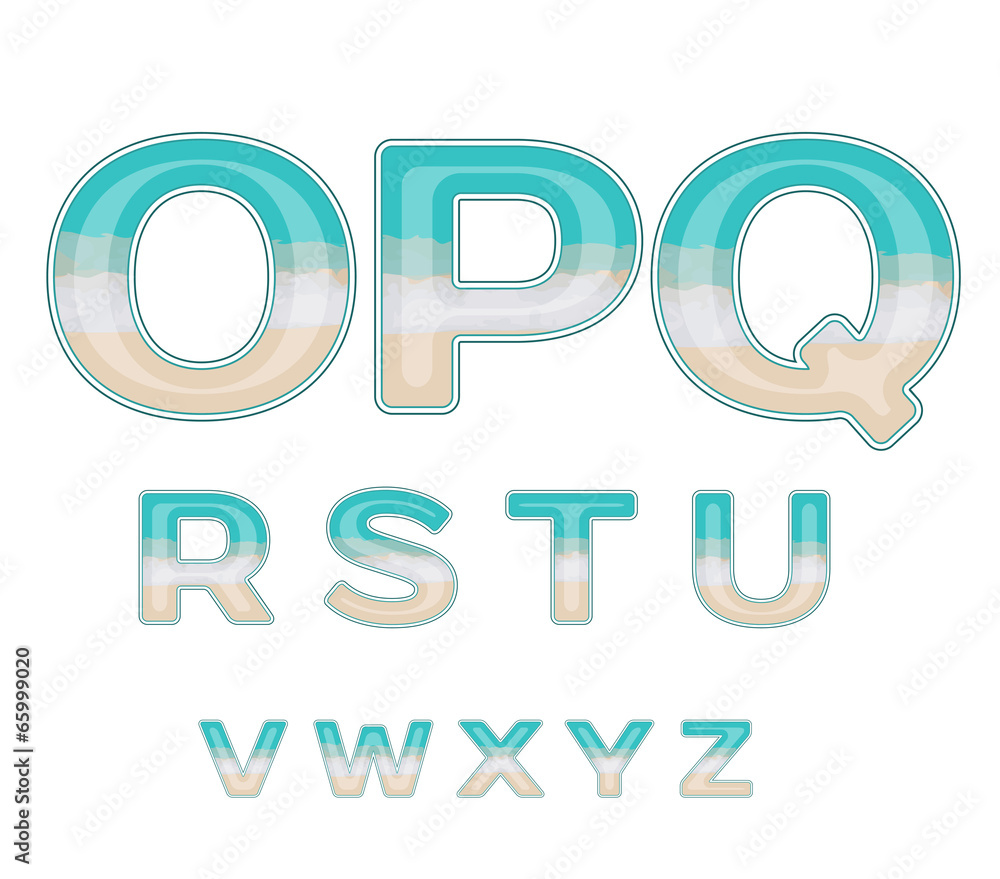 Fototapeta premium beach alphabet part 2