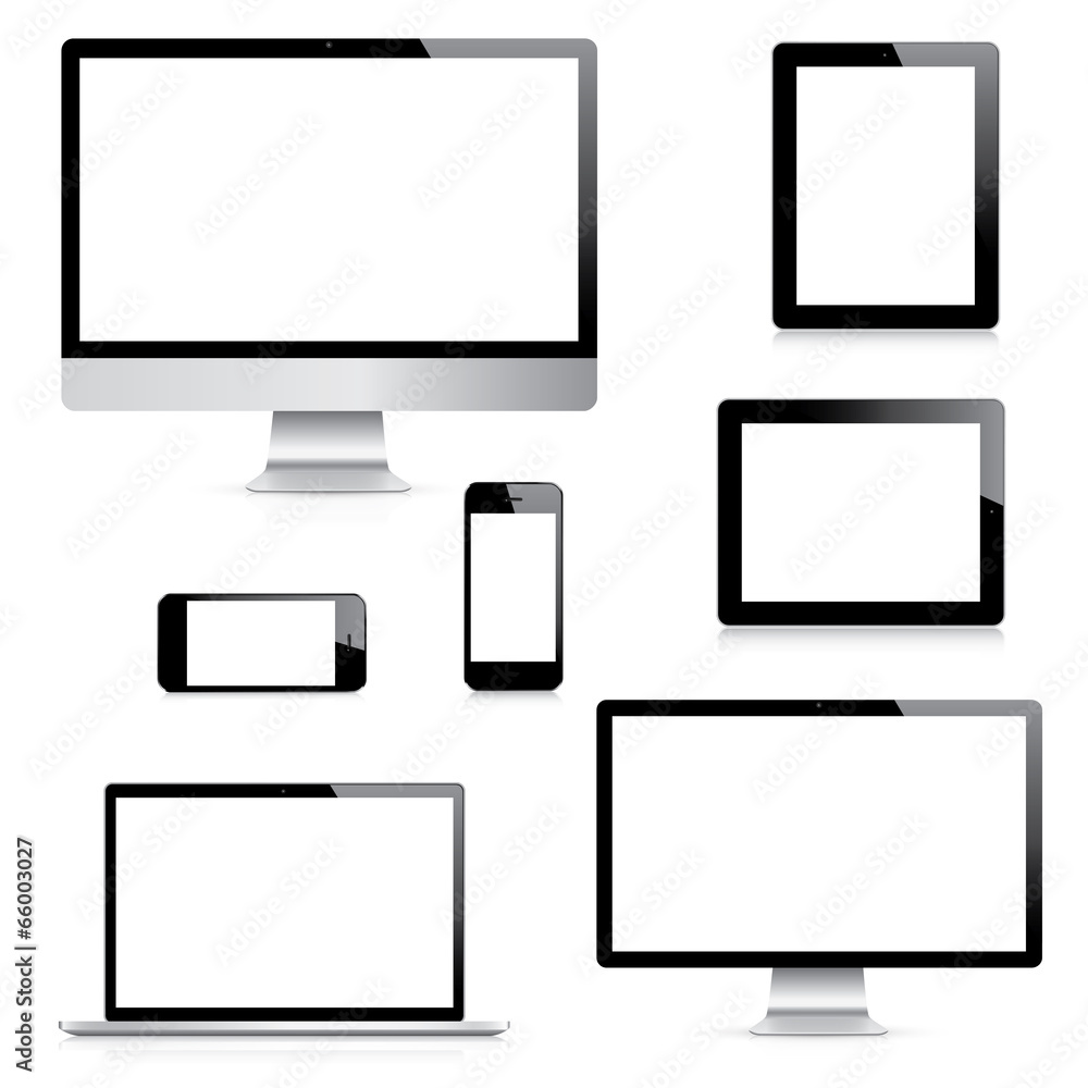Modern isolated computer, laptop, tablet and smartphone vectors Modern isolated computer, laptop, tablet and smartphone vectors