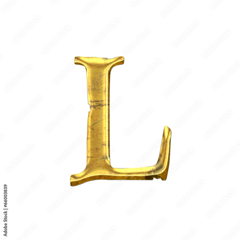 High quality old shining Letter L. High quality old shining Letter L.