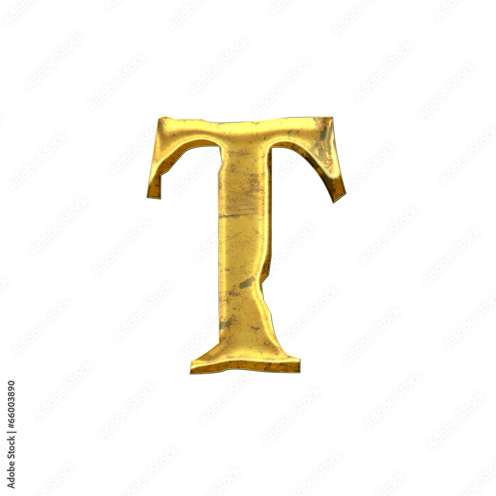 High quality old shining Letter T. High quality old shining Letter T.