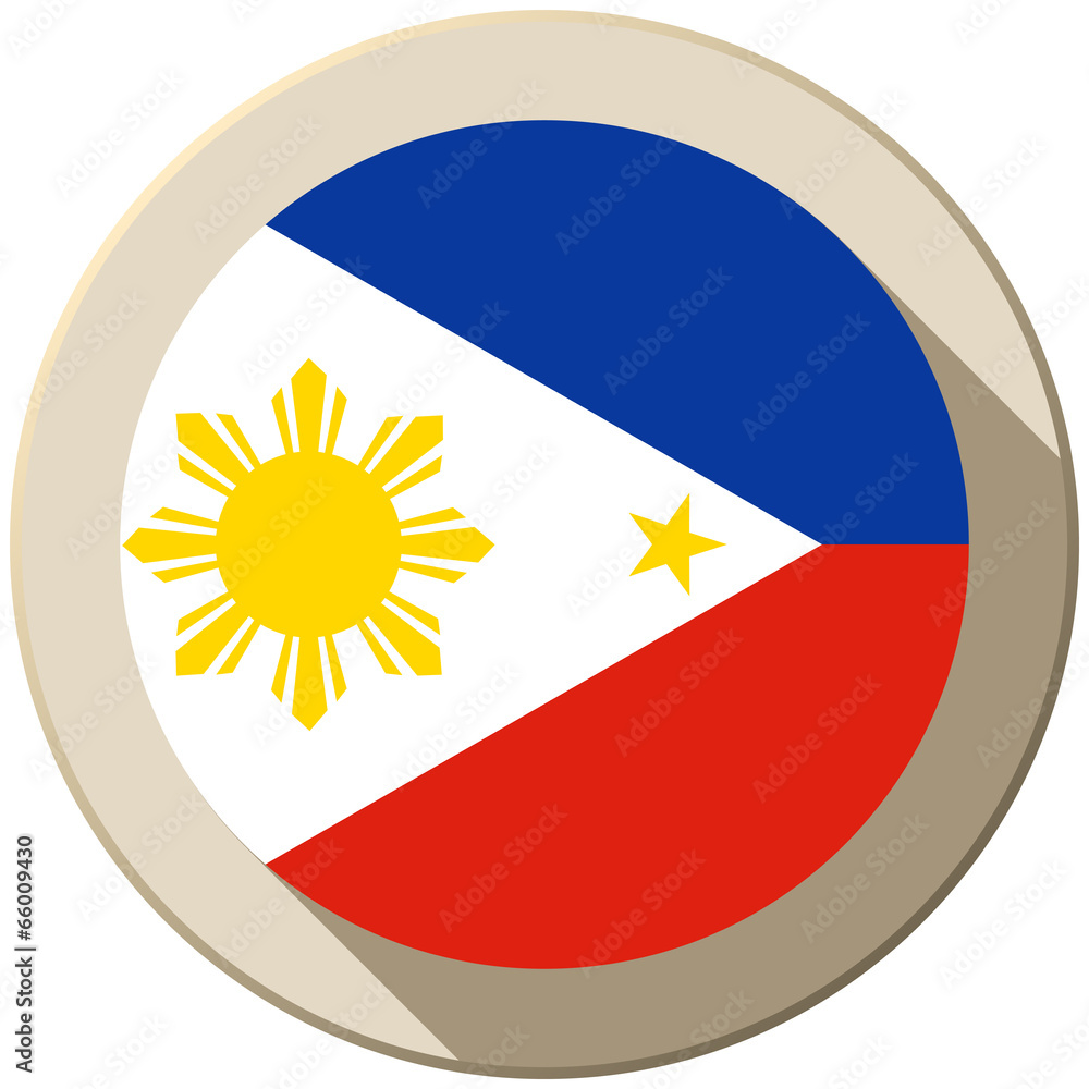 Philippines Flag Button Icon Modern Philippines Flag Button Icon Modern