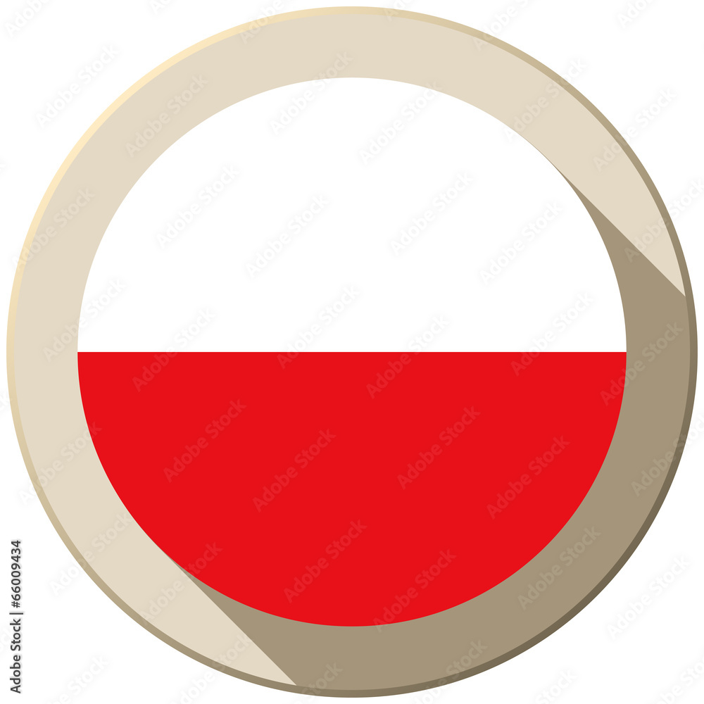 Poland Flag Button Icon Modern Poland Flag Button Icon Modern