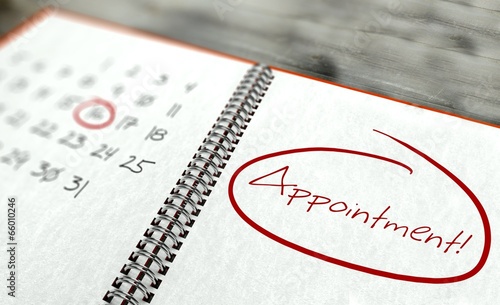Appointment important day, calendar concept
