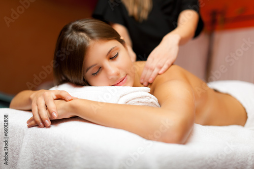 Beauty treatment in a spa salon