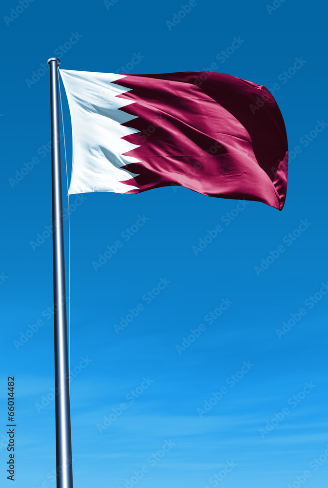 Qatar flag waving on the wind Stock Illustration Adobe Stock
