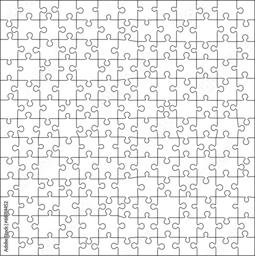 Puzzle template 169 pieces vector, 13x13