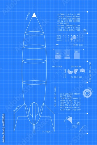 Blueprint Rocket (vertical)