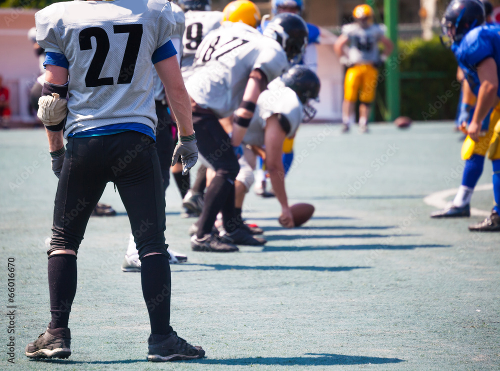 Obraz premium sportowcy na stadionie rugby