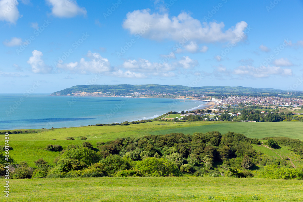 Isle of Wight sea and coast view towards Shanklin and Sandown Isle of Wight sea and coast view towards Shanklin and Sandown