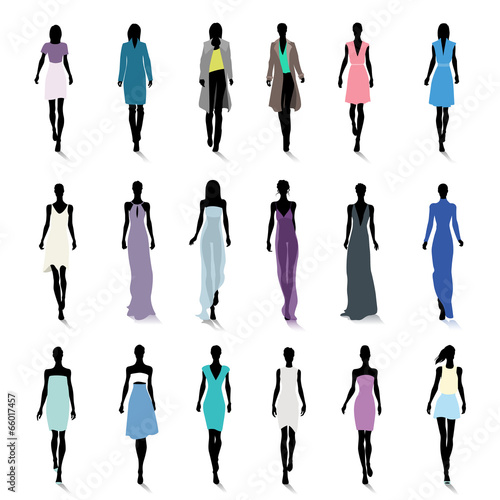 Set of female fashion silhouettes