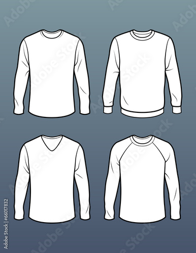 Set of 4 long sleeve t shirt templates