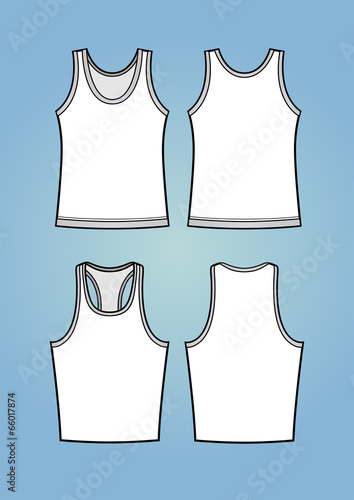 Set of two tanktop templates regular fit and sport