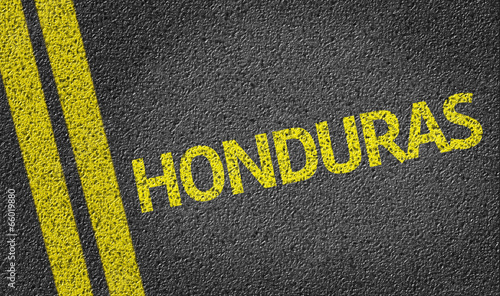 Honduras written on the road