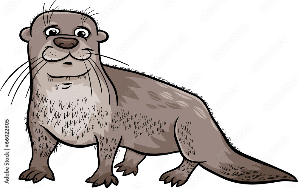 Fototapeta premium otter animal cartoon illustration