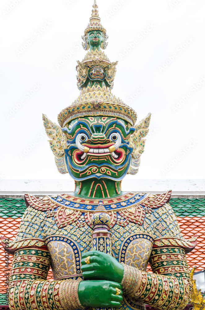 Fototapeta premium Demon Guardian Wat Phra Kaew Bangkok Thailand