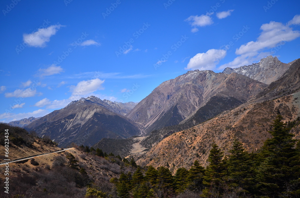 Mountain Range in Highland Area of China