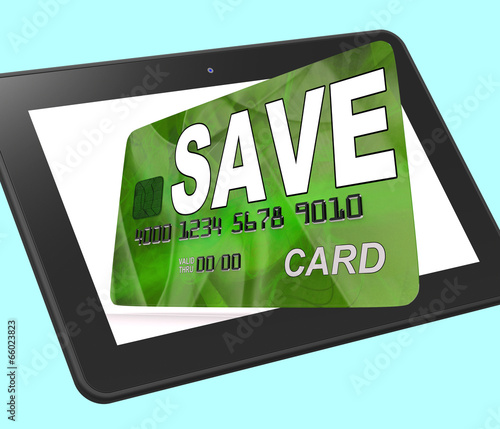 Quadro su tela Save Bank Card Calculated Means Setting Aside Money In Savings A