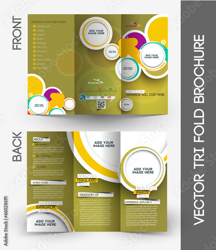 Travel Tri-Fold Mock up & Front Brochure Design.
